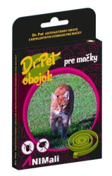 Dr.Pet antiparazit�rny obojok HNED� s repelentn�m ��inkom pre ma�ky 43 cm
